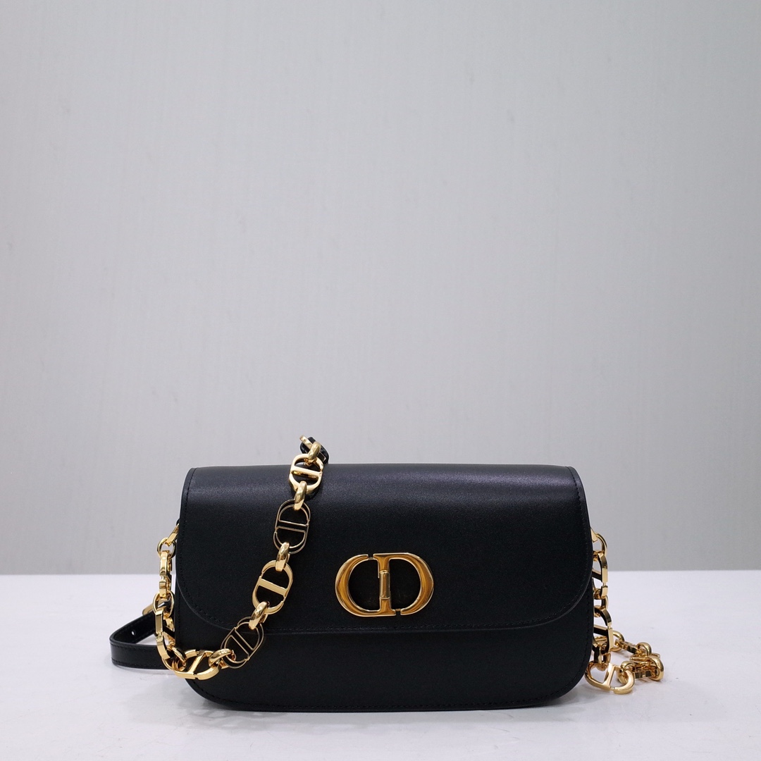 30 Montaigne Avenue Bag Black Box Calfskin